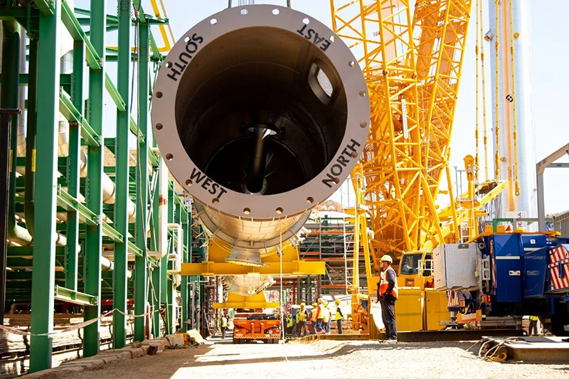 Fotografa del proceso de construccin de la planta de biocombustibles avanzados en Cartagena de Repsol.